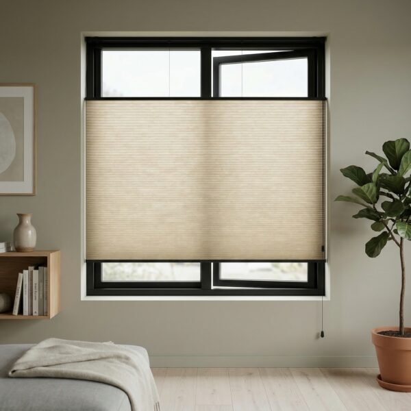 Plissegardin BASIC opp og ned med snorbetjening dobbel duk 6 - P1710