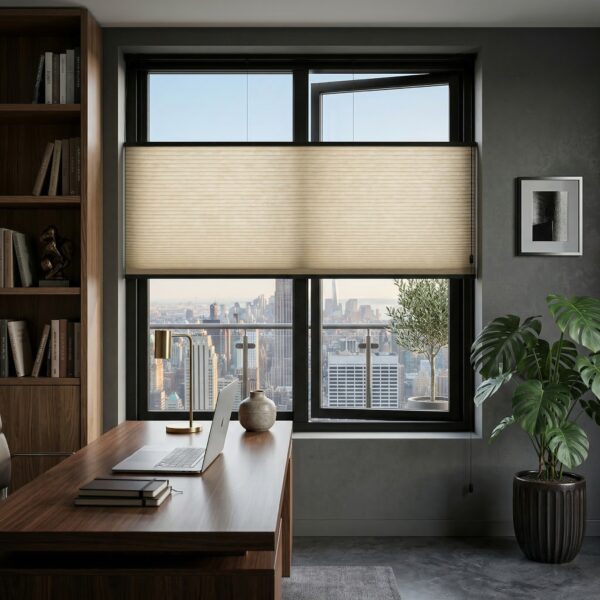 Plissegardin BASIC opp og ned med snorbetjening dobbel duk 7 - P1710