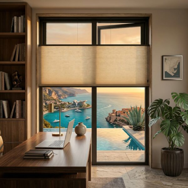 Plissegardin BASIC opp og ned med snorbetjening dobbel duk 7 - P1710 Europa neste